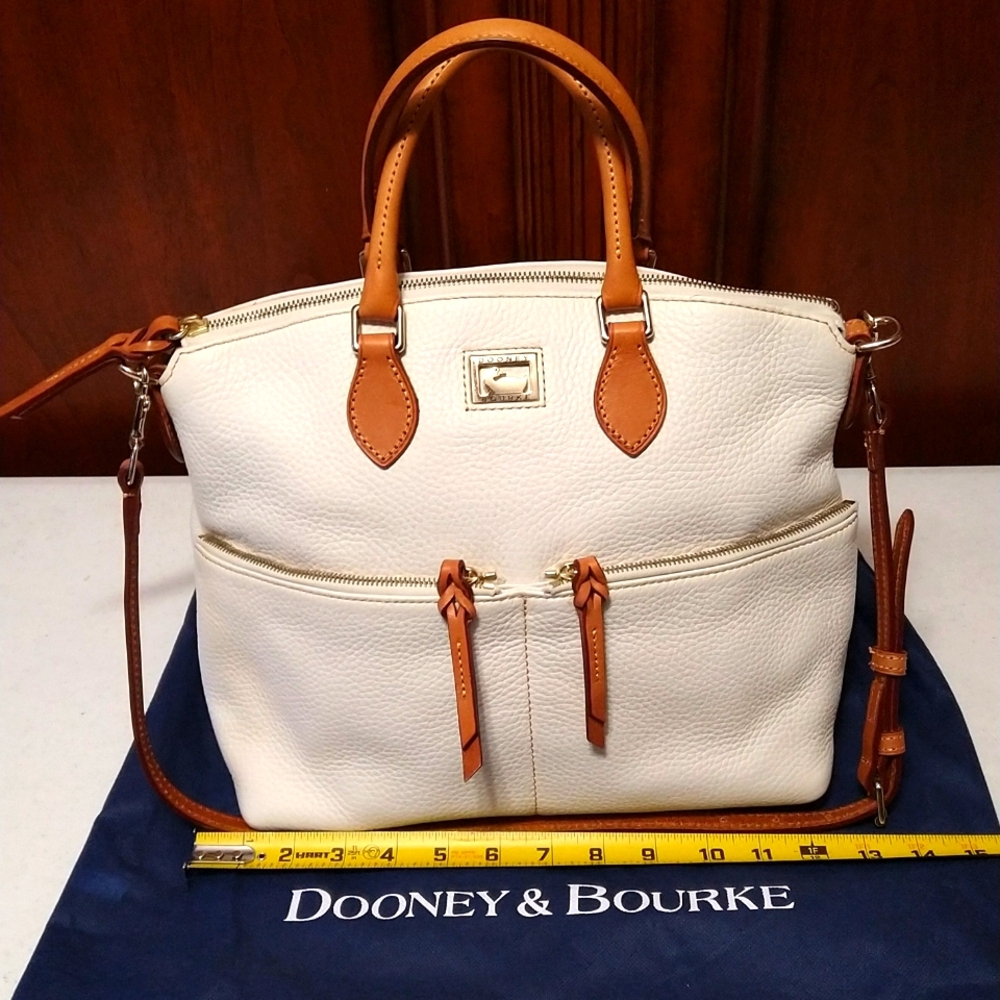 Dooney & Bourke White Pebble Leather Satchel